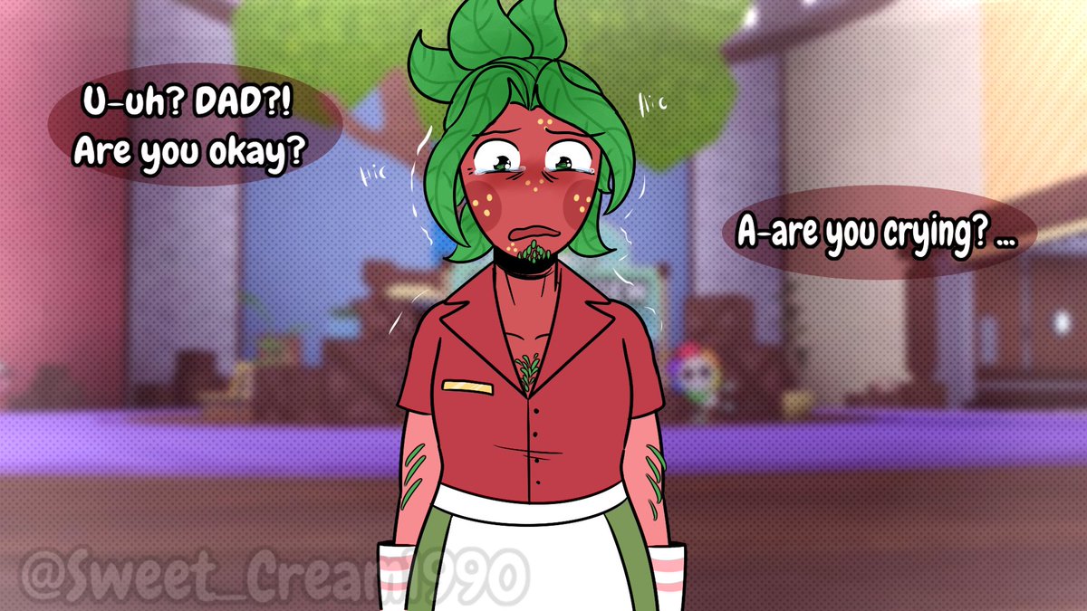 AbyCerezas's tweet image. 🌺Little girl 🍓 (1/2)

I was in a better mood today, so here's a cheerful mini-comic ☺️

#dandysworld #fruitcake