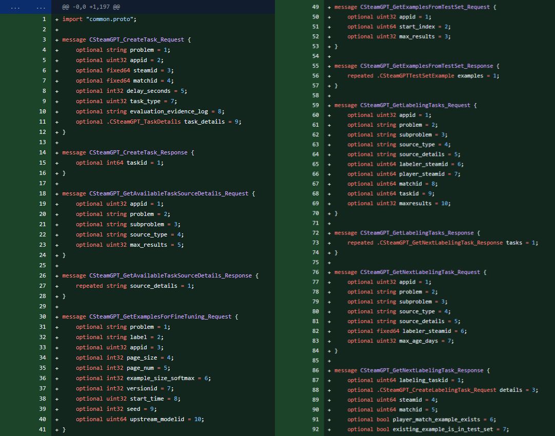 LambdaGen's tweet image. New strings have popped up on @SteamDB called "SteamGPT"

Community suspects it could be related to CS2's anti cheat and Trust Score, where some have said they're old strings.