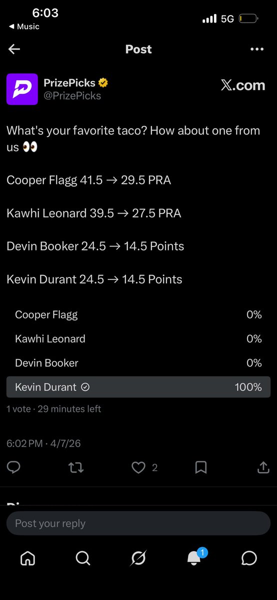 Shmokeyy's tweet photo. @PrizePicks i voted first can i get a free line up ? https://t.co/288K9p8rBz