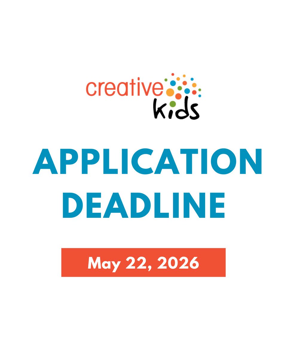 CreativeKidsSK's tweet photo. If your kid's arts or cultural activity begins in the summer or early fall, now's the time to apply for Creative Kids support!

📅 Deadline: May 22
👉 Learn more and apply: https://t.co/qXmFA5VIWV
📢 Help us spread the word! https://t.co/lKwsNgy340
