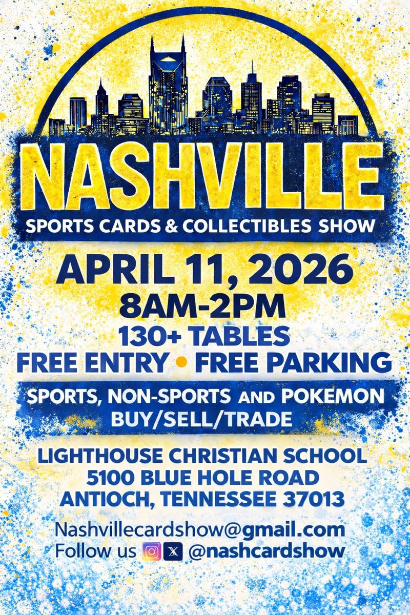 nashcardshow's tweet image. Join us this Saturday! #Nashville #Tennessee #SportsCards #Collectibles #Memorabilia #Collect #TheHobby #Pokémon #TCG #Nashional #CardShow #autographs