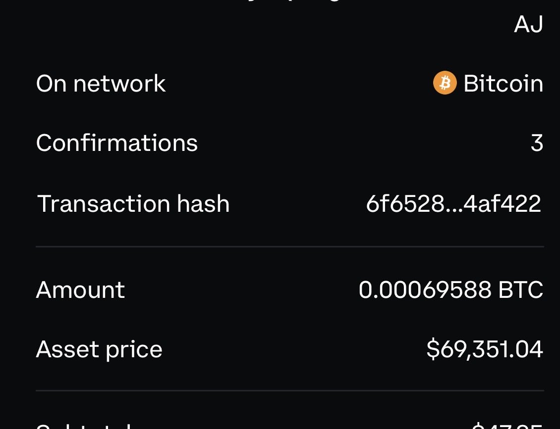 Sending #BTC is very easy and quick