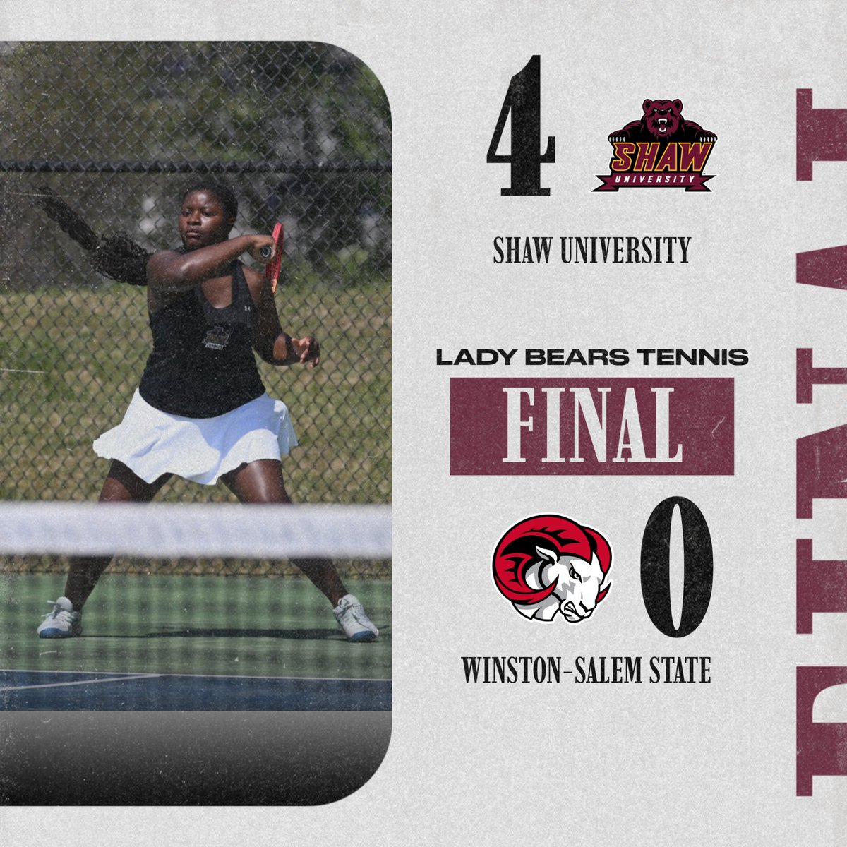 ShawBears's tweet image. 🐻🎾| The Lady Bears take care of the Rams for the regular season sweep.
#ShawU | #BearWithUs