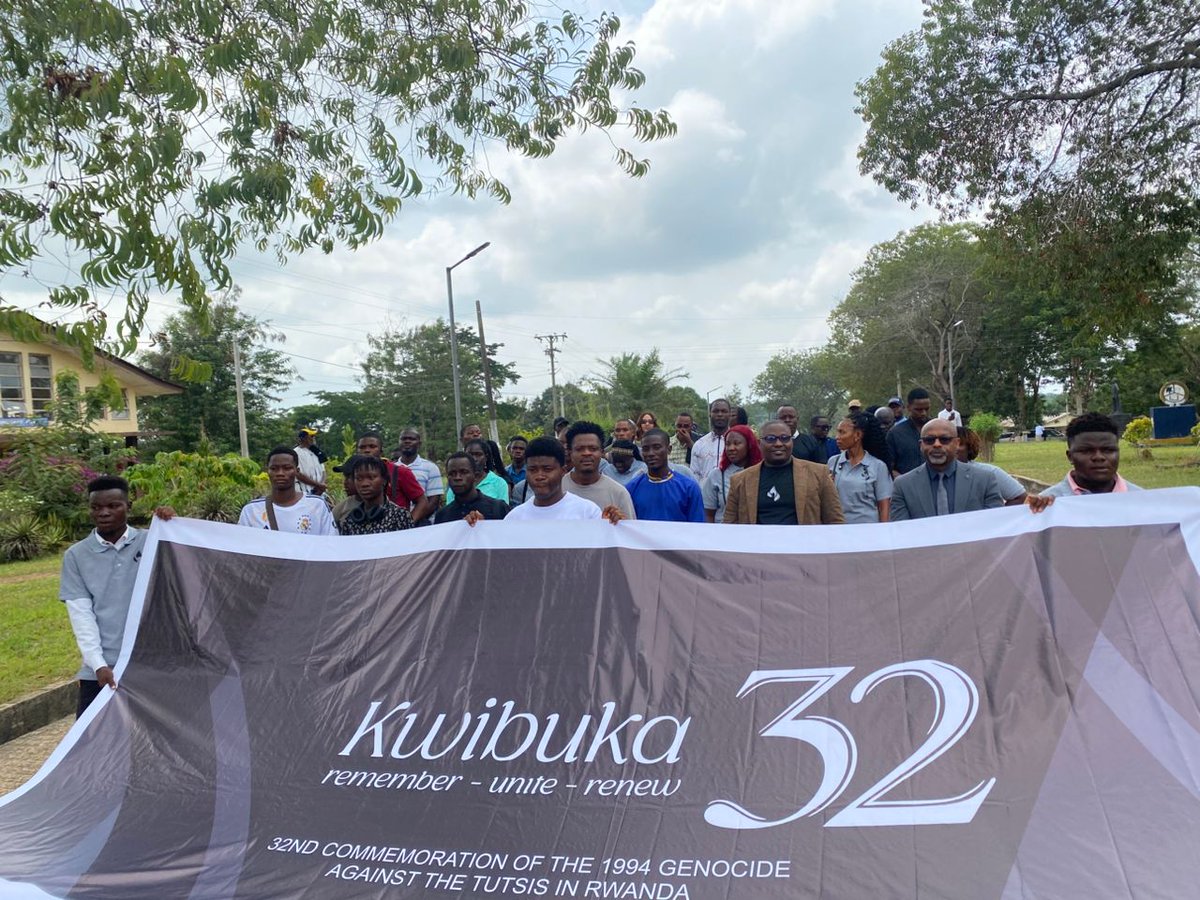 RwandainGhana's tweet photo. In #Liberia at the #CuttingtonUniversity located 160km from Monrovia, over 150participants convened in a solemn ceremony preceded by a #Walk2Remember, that honored victims &amp; express solidarity with survivors. Remarks highlighted memory as a bridge to a peaceful and desired future https://t.co/C8rFttlqtR
