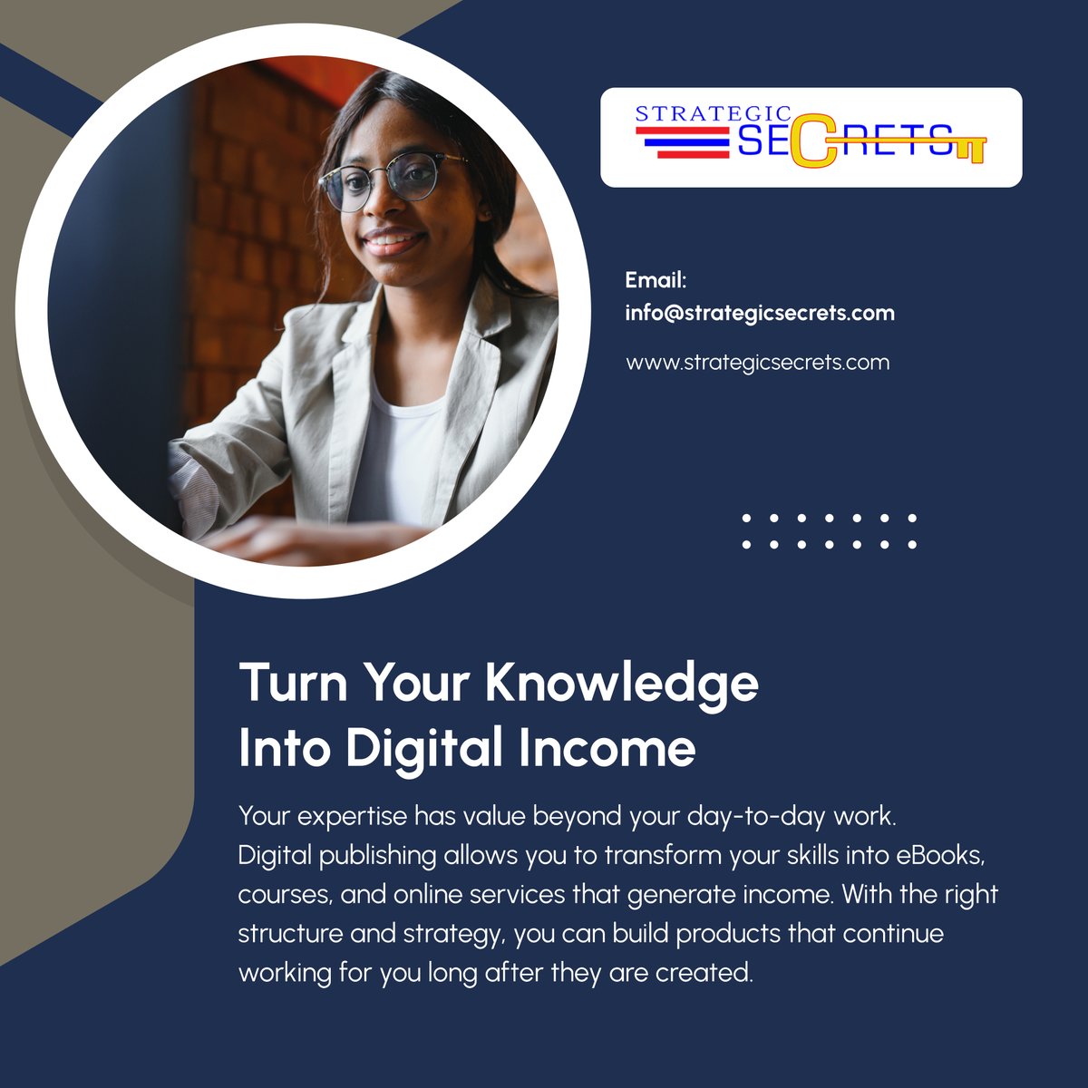 strategysecrets's tweet image. Your skills can do more than serve the moment. They can build income streams that last. 

Start turning what you know into digital products that work for you anytime, anywhere. 💻📘💰

#Texas #DigitalMarketing #DigitalPublishing #OnlineIncome #PassiveIncome