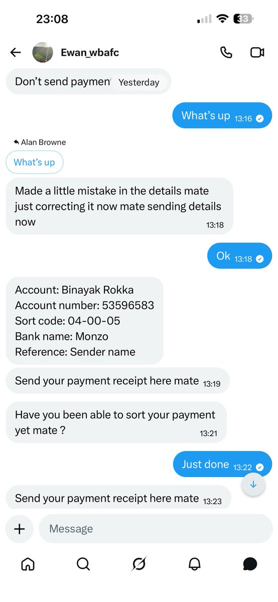 AlanBrowne8's tweet photo. @SparesWba @ewanwba01 So this wasn’t our conversation? https://t.co/SZ29WQ6fn9