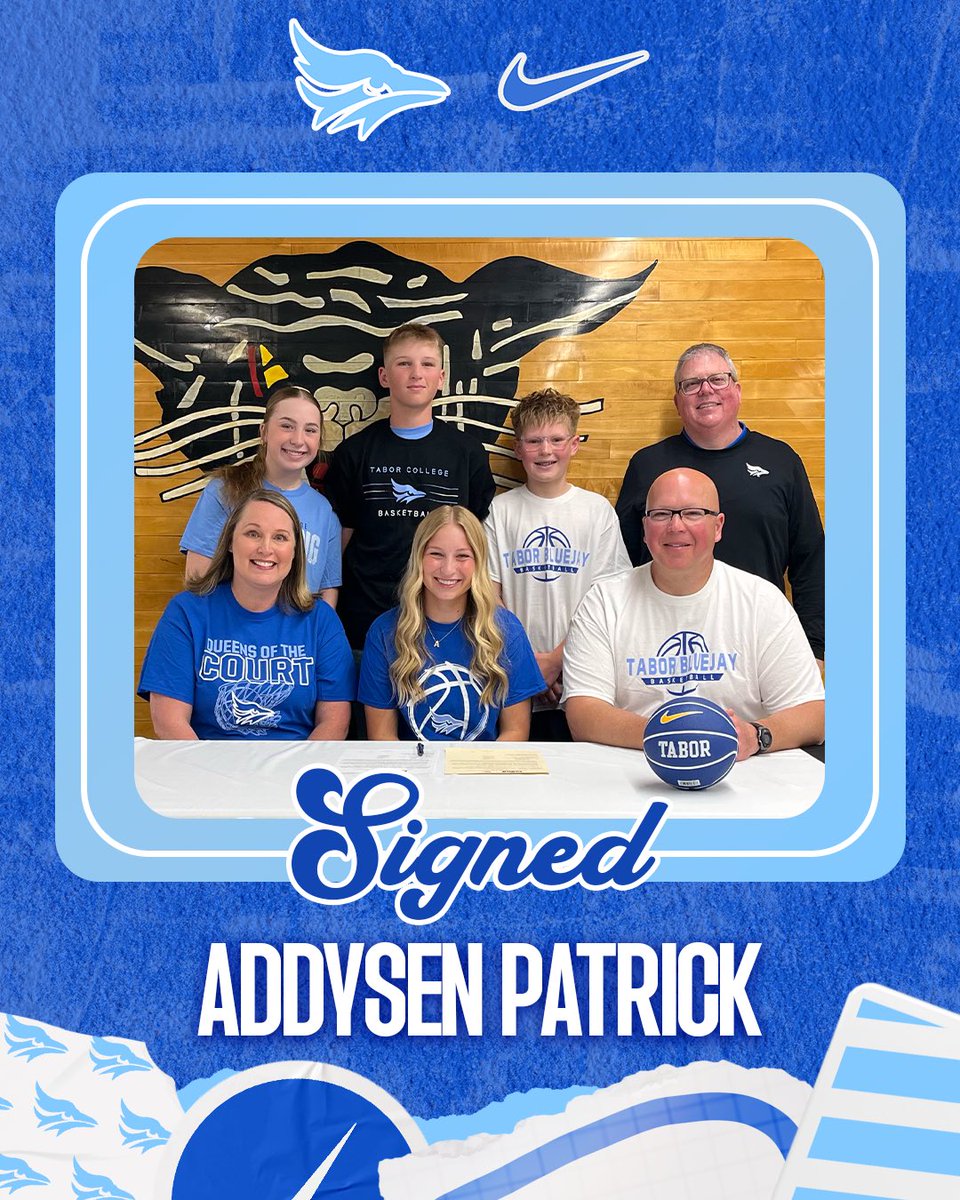 TaborWBB's tweet photo. Super excited to announce that Addysen Patrick from Moundridge High School has officially signed to become a Bluejay! https://t.co/w3RvPuURU4