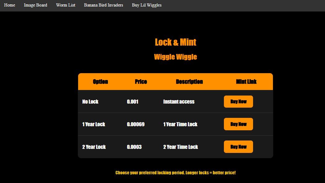 Timelock mints just launched from <a href="/OrdDropz/">Ord-Dropz</a>. The longer you lock your inscription post-mint, the cheaper you pay.
WigglePlug tiers:
No lock → 0.001 BTC
1Y lock → 0.00069 BTC
2Y lock → 0.00033 BTC (67% discount)

Most "long-term believers" sell within 48 hours of mint.