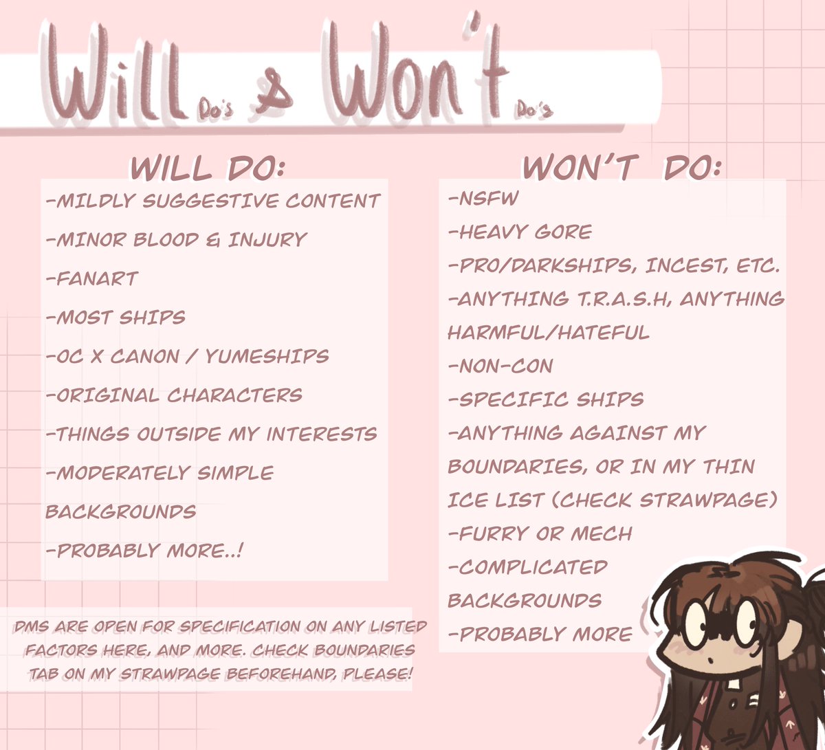IdioticMosquito's tweet photo. After a week of procrastination, I’m finally opening my commissions!! Yay…! Please I need tomadachi life so bad

I’m not sure how long I’ll keep them open for, but for now I only have 3 slots open.

TOS is in replies! Please give it a look if you’re considering anything! https://t.co/CmPYWml9ks