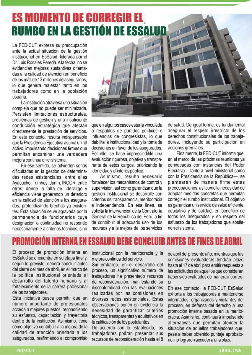 Federación CUT tweet media