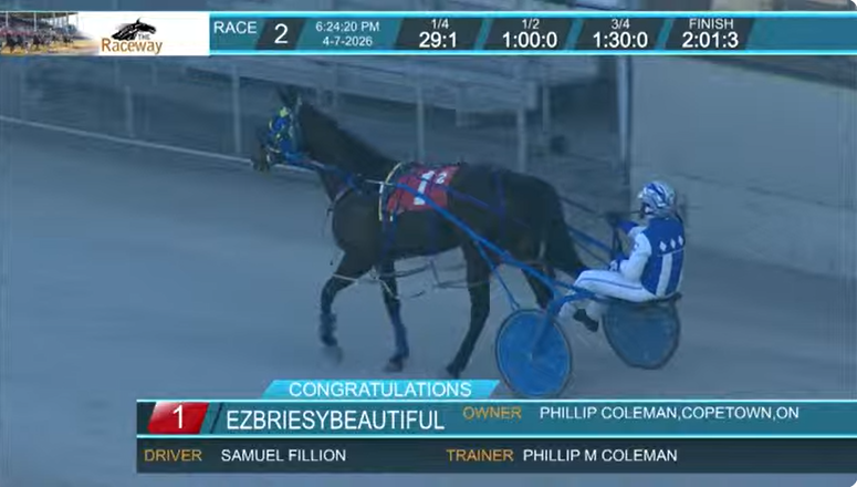 knows_lou's tweet photo. EZBRIESYBEAUTIFUL (2:01:3)-Takes tonight's 2nd race @TheRacewayWFD @SugarDoyle https://t.co/GVAPDswyYo