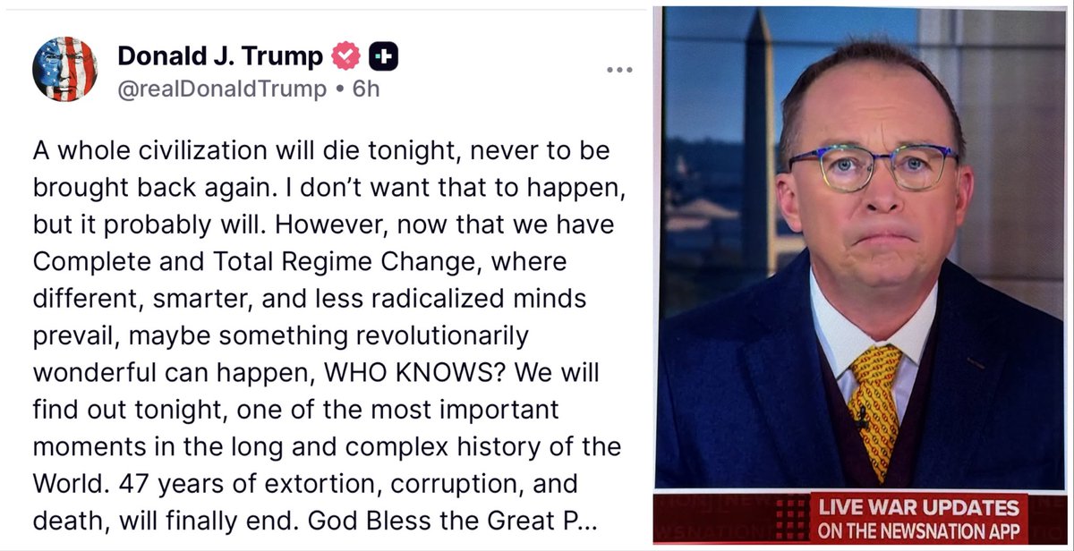 On News Nation, Mick Mulvaney said you can’t take Donald Trumps tweets literally. HE’S THE FUCKING PRESIDENT!!!! ARE YOU KIDDING ME?? That’s not how a president should act and that’s not what America deserves in the presidency.   <a href="/NewsNation/">NewsNation</a> <a href="/ChrisCuomo/">Christopher C. Cuomo</a> <a href="/BillOReilly/">Bill O'Reilly</a>