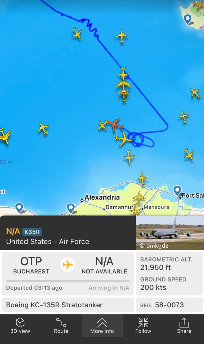 DailyIranNews's tweet image. NOW: U.S. Air Force refueling planes TURNED BACK in the Mediterranean after being en-route on a mission towards Iran.