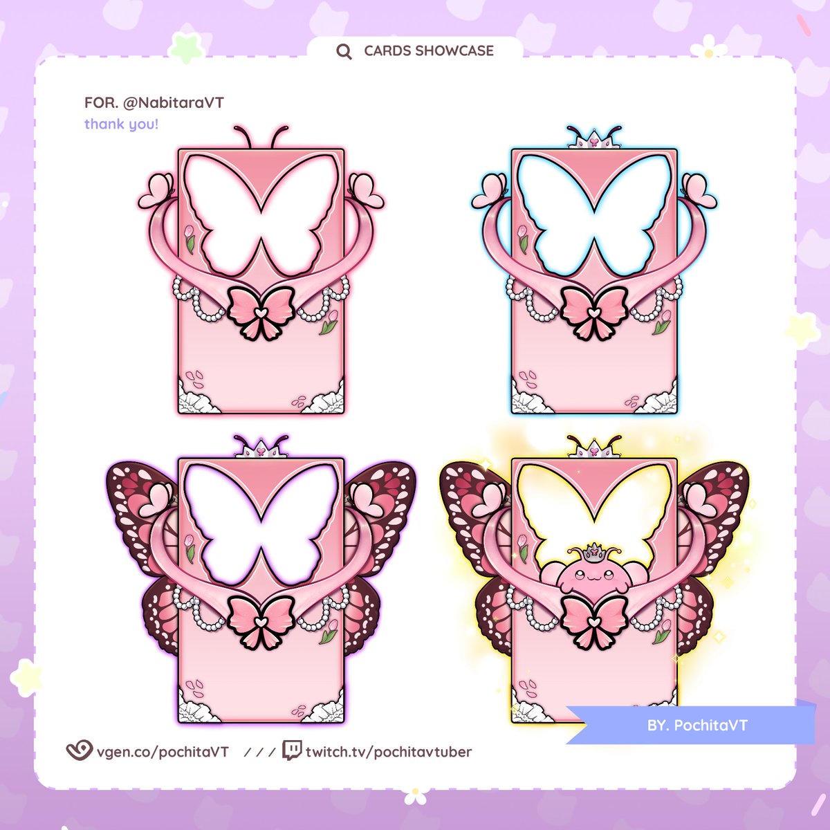 PochitaVTber's tweet image. 🦋 @streamlootsES  CARDS SHOWCASE 🦋

For @NabitaraVT  Thank you so much! 💕

If you want yours check my Vgen in bio!