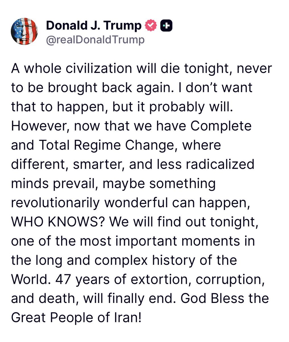 Iran better make good choices. President Trump doesn’t play. 
Tick Tock.