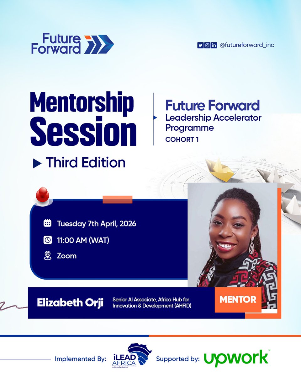 future4wardinc's tweet photo. Today, our #FutureForwardFellows hold their 3rd Mentorship Session on Digital Skills for the Modern Workforce, facilitated by Elizabeth Orji, Senior AI Associate at Africa Hub for Innovation & Development. ๐
#FutureForwardInc #FFLAP #Mentorship #DigitalSkills #FutureOfWork https://t.co/SufY2Kwsw9