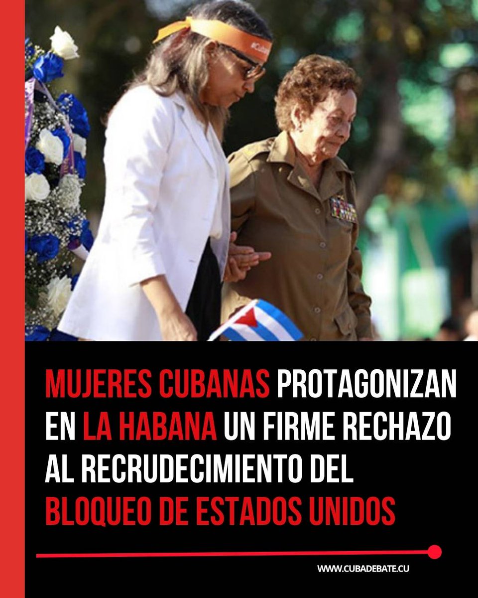 🇨🇺♀️El rechazo firme de la mayor de las Antillas al recrudecido bloqueo impuesto por el Gobierno de Estados Unidos contra Cuba se patentó este martes en la voz de cientos de mujeres 

🔗acortar.link/fzKDpu
