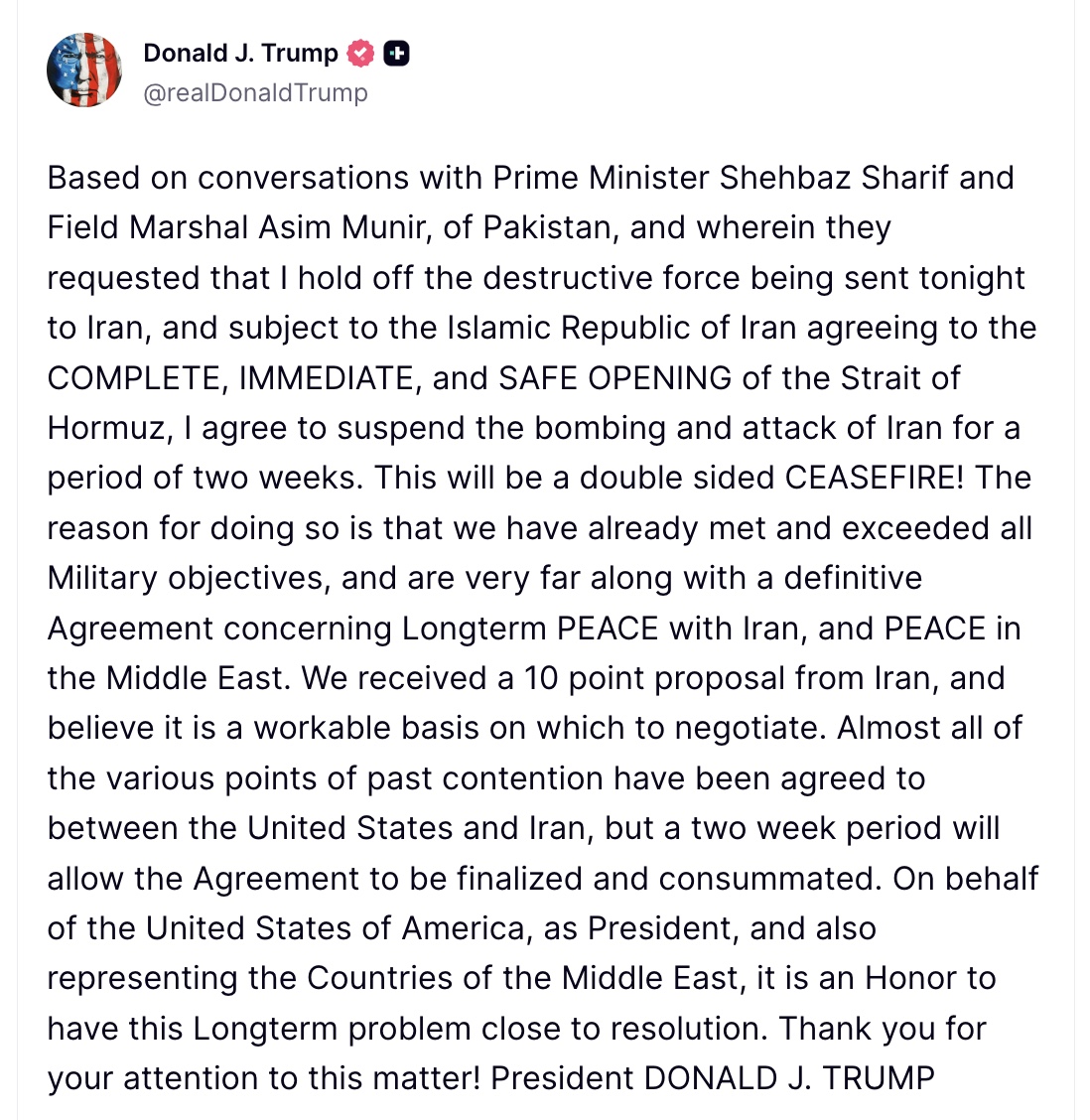 Donald J Trump Posts TruthSocial tweet media