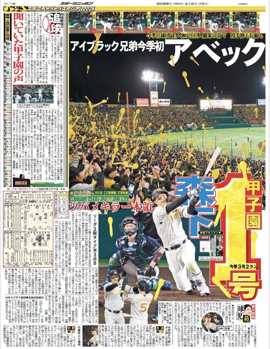 遠藤礼🦎⚡️スポニチ大阪総合コンテンツ部🦎⚡️阪神担当 tweet media