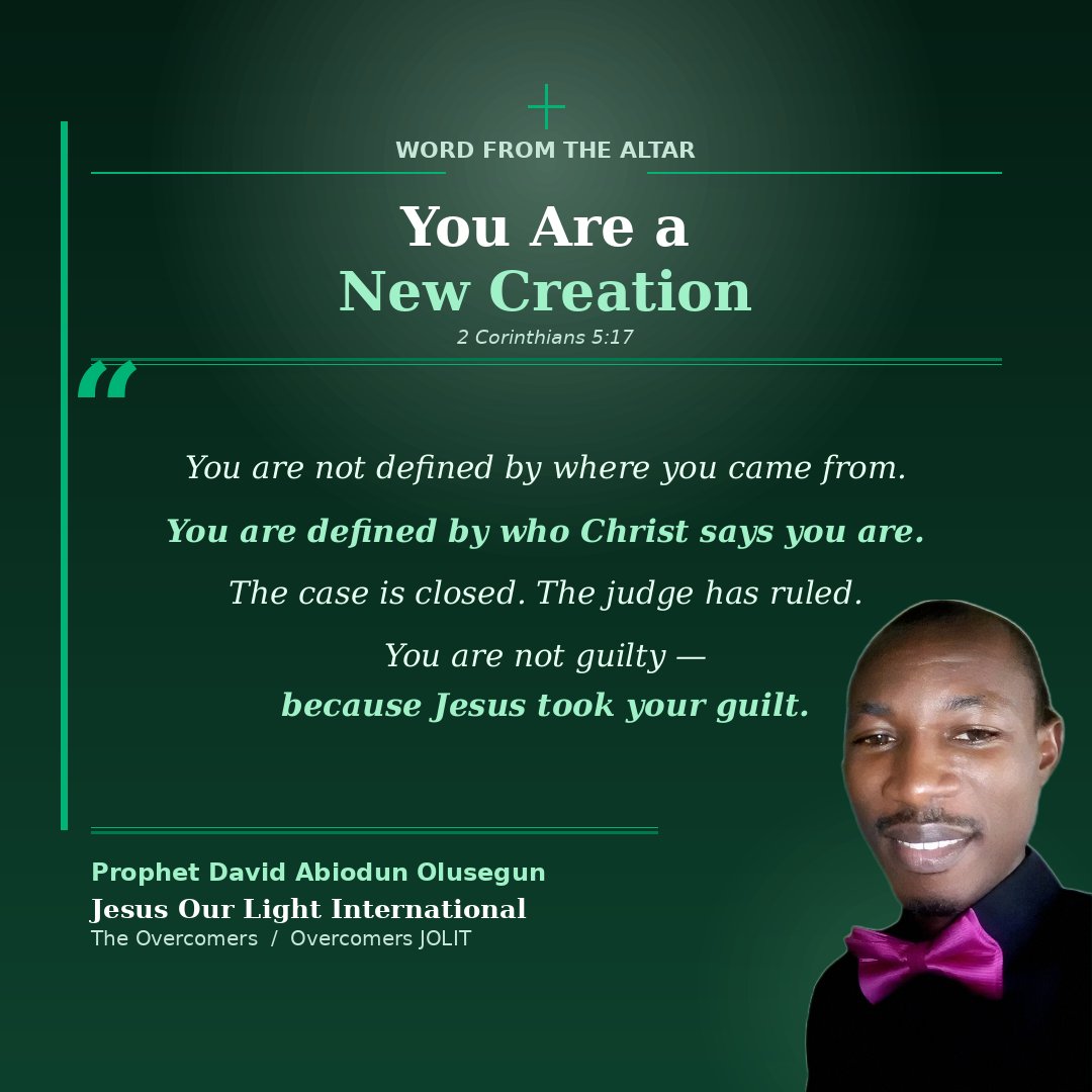 OvercomersJOLIT's tweet photo. 𝗪𝗢𝗥𝗗 𝗙𝗥𝗢𝗠 𝗧𝗛𝗘 𝗔𝗟𝗧𝗔𝗥
"You Are a New Creation" 🔥 https://t.co/qoPJ6apW08