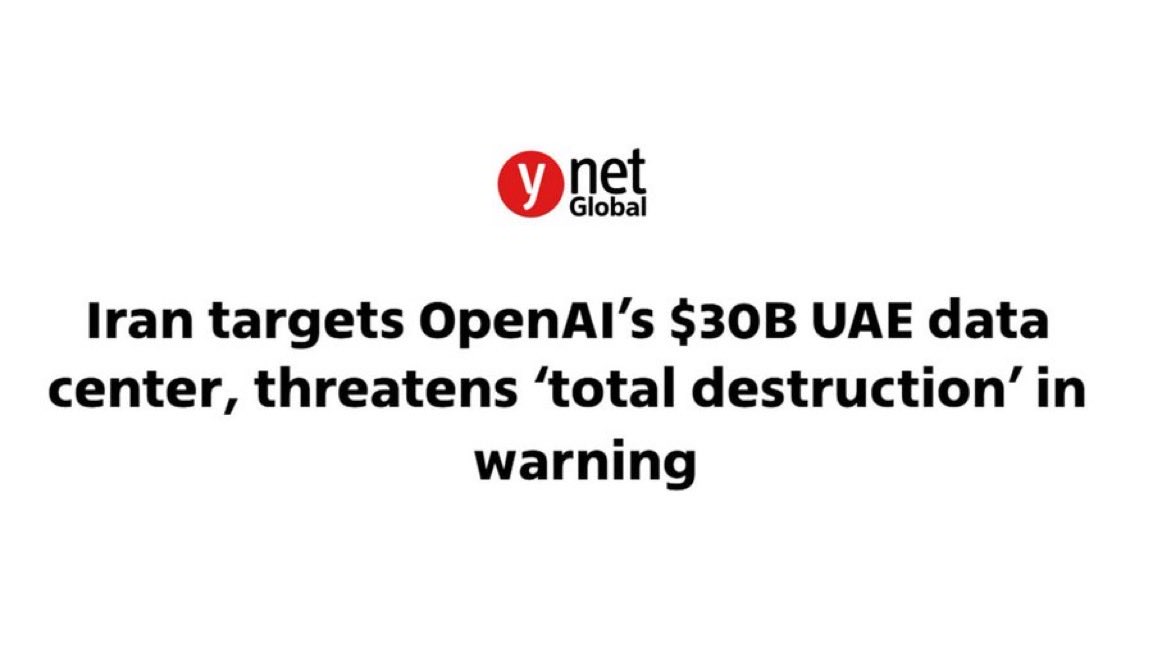 BRICSNewsFR's tweet image. JUST IN : Les Gardiens de la Révolution confirment avoir ciblé le centre de données d'#OpenAI d'une valeur de 30 milliards de dollars aux Émirats conformément à leur engagement. 

#Teheran avait menacé de détruire complètement l'infrastructure américaine de l'intelligence