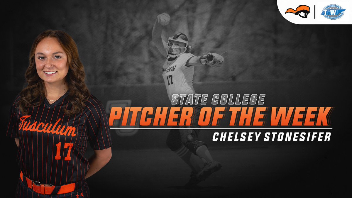 TusculumSports's tweet photo. Congrats to @TusculumSB Chelsey Stonesifer for being named the TSWA State College Pitcher of the Week #PioneerUP
Full Story: https://t.co/MfICeB6Et0 https://t.co/wSxXlXDTlL
