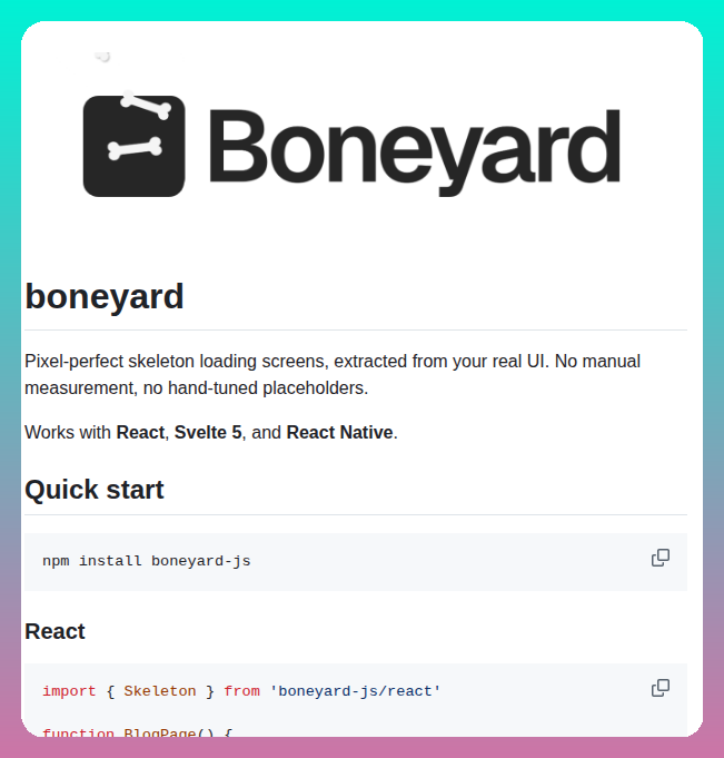 tom_doerr's tweet image. Extracts skeleton loading screens from UI

github.com/0xGF/boneyard