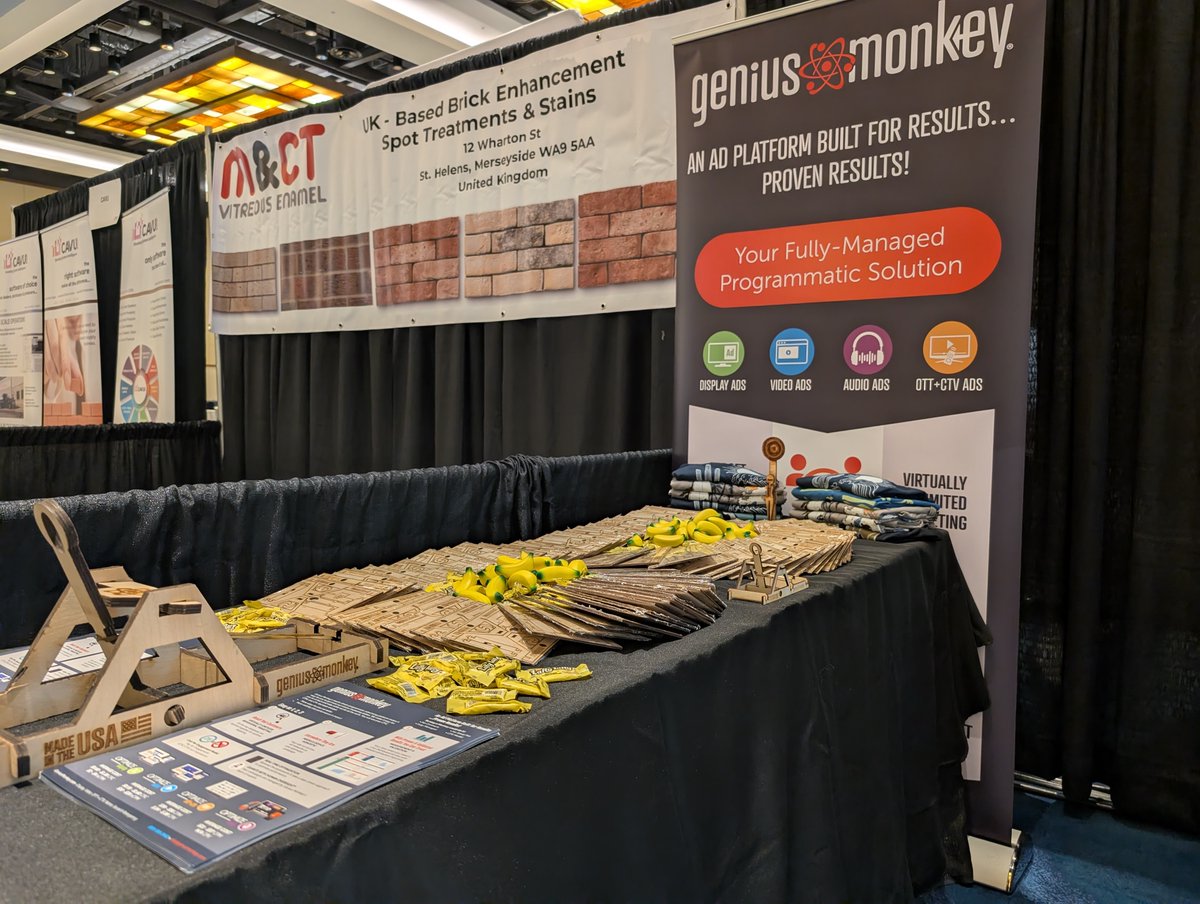 geniusmonkeylab's tweet photo. We're proud to be taking part in the 2026 National Clay Brick Expo in Orlando. Come see our booth April 7-9th at the Hyatt Regency! 

Genius Monkey has a great case study working with the @BrickIndustry Association, check it out on our website!

https://t.co/L1QTkuNcXe https://t.co/RlONu5WK1z