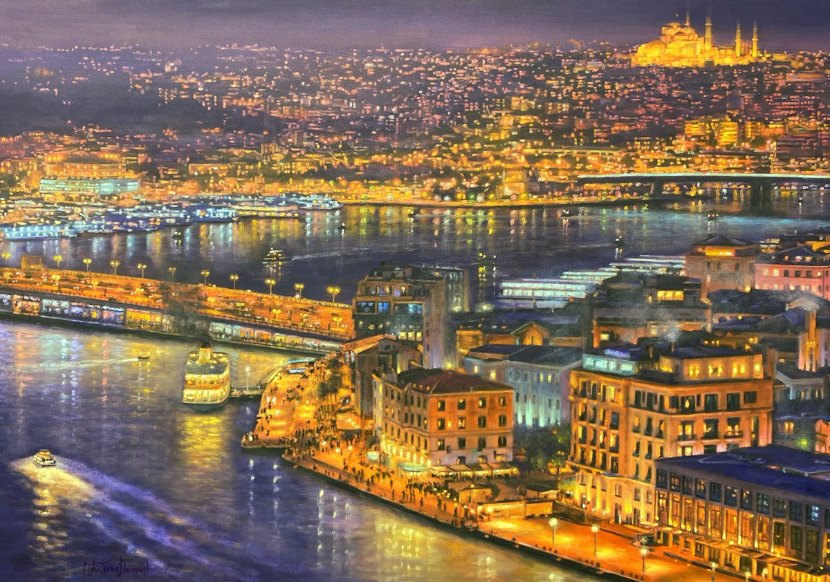 N_EvrenDerman's tweet photo. KARAKÖY İSKELESİ ve HALİÇ'TE AKŞAM IŞIKLARI
70x100cm Tuval Üzeri Yağlıboya

#İstanbul #Art #oilpainting  #contemporaryart #sanat https://t.co/eJccO1Ey1R