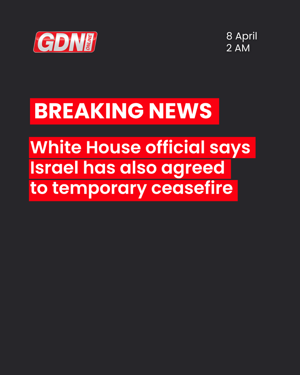 GDNonline's tweet image. White House official says Israel has also agreed to temporary ceasefire 

#gdnonline #USA #iranattack #iran