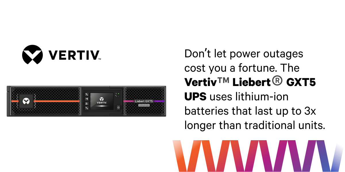 CCC_Liebert's tweet photo. Don’t let power outages cost you a fortune. The Vertiv™ Liebert® GXT5 UPS uses lithium-ion batteries that last up to 3x longer than traditional units. With this reliability, you can rest easy knowing your operation is protected and scalable. #ClimateConditioningCompany https://t.co/kzQjOjjSMC