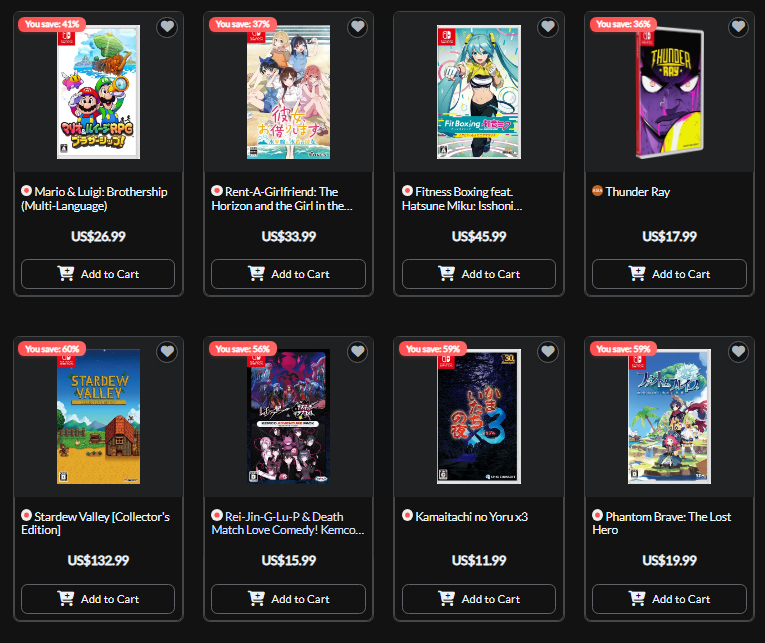 PhysicReleases's tweet image. Nearly 400 titles for Nintendo Switch, PlayStation 4, and PlayStation 5 are on sale at Playasia Clearance.
play-asia.com/en/clearance/c… #NSW #PS4 #PS5