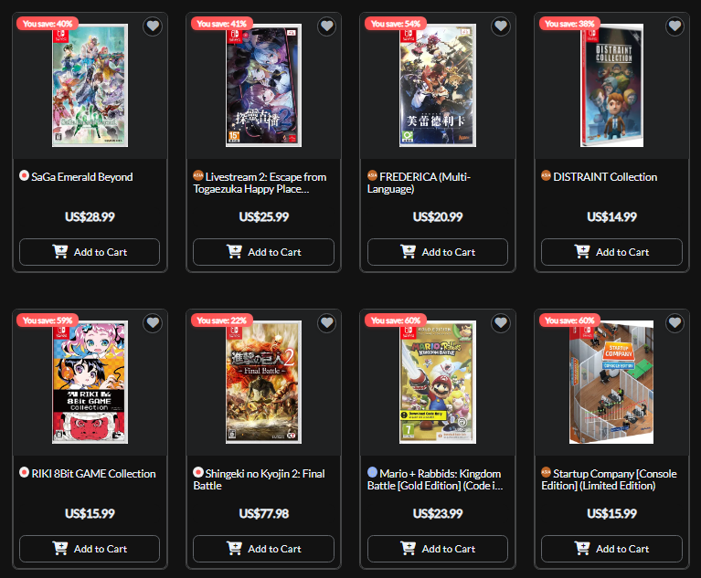 PhysicReleases's tweet image. Nearly 400 titles for Nintendo Switch, PlayStation 4, and PlayStation 5 are on sale at Playasia Clearance.
play-asia.com/en/clearance/c… #NSW #PS4 #PS5