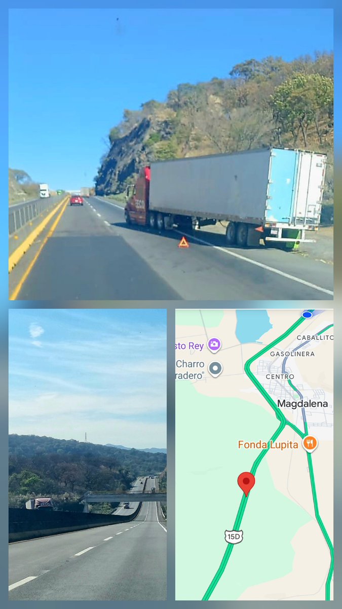 📍Autopista 15D Gdl-Tepic km 43 
🛣Tramo Magdalena a Tequila
🚛⚠️Trailer con descompostura quedó invadiendo el carril derecho con sentido a Guadalajara
20.891322,-103.942478 
<a href="/088_GN/">088_GN</a>