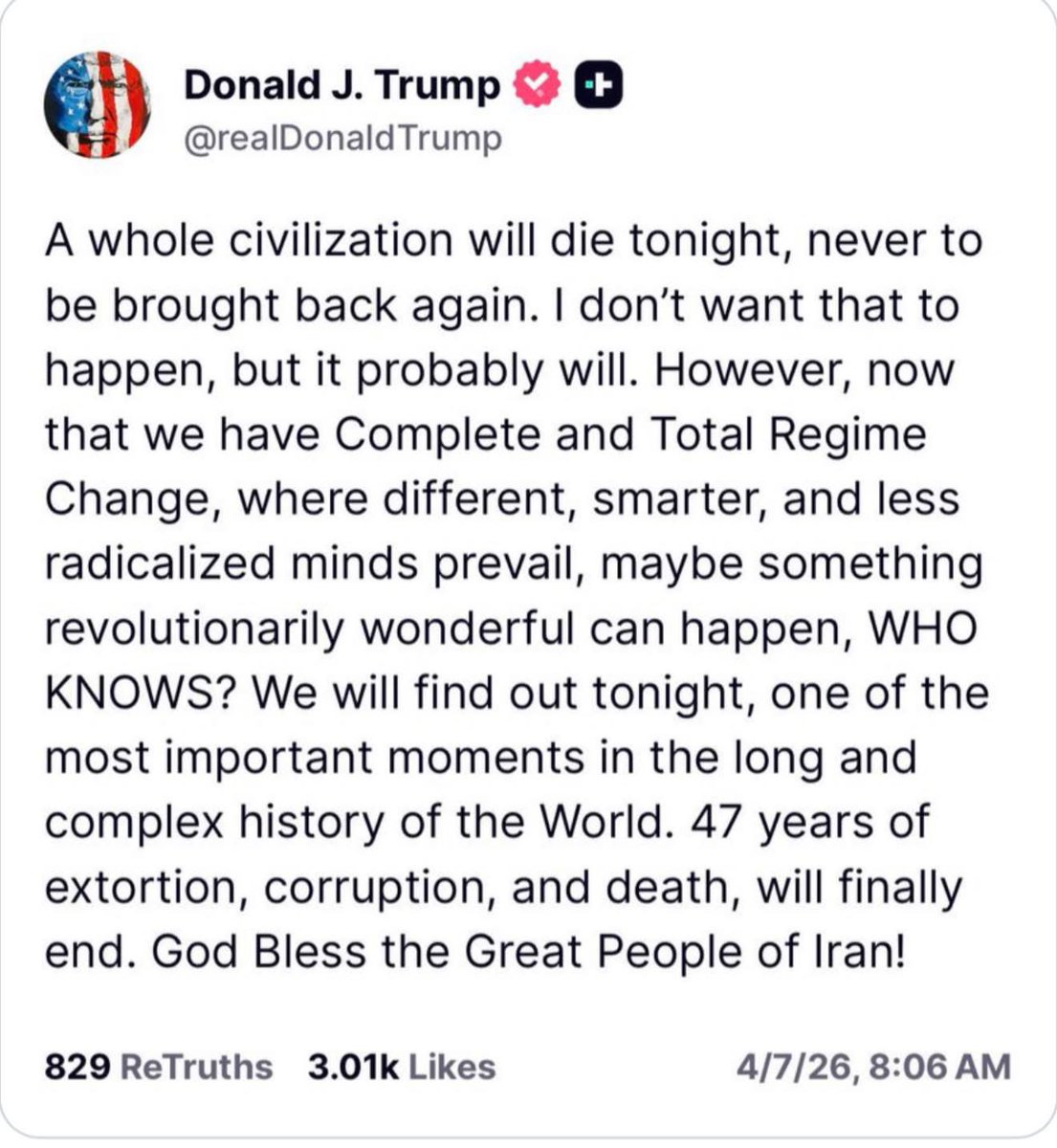 RepBudathokiNH's tweet photo. This is deeply irresponsible&amp; dangerous. Suggesting the destruction of an entire civilization crosses a fundamental moral line. No leader sud normalize mass suffering—this kind of rhetoric fuels instability&amp;undermines human dignity&amp;diplomacy. Congress must to stop this madness. https://t.co/i9saSTawKG