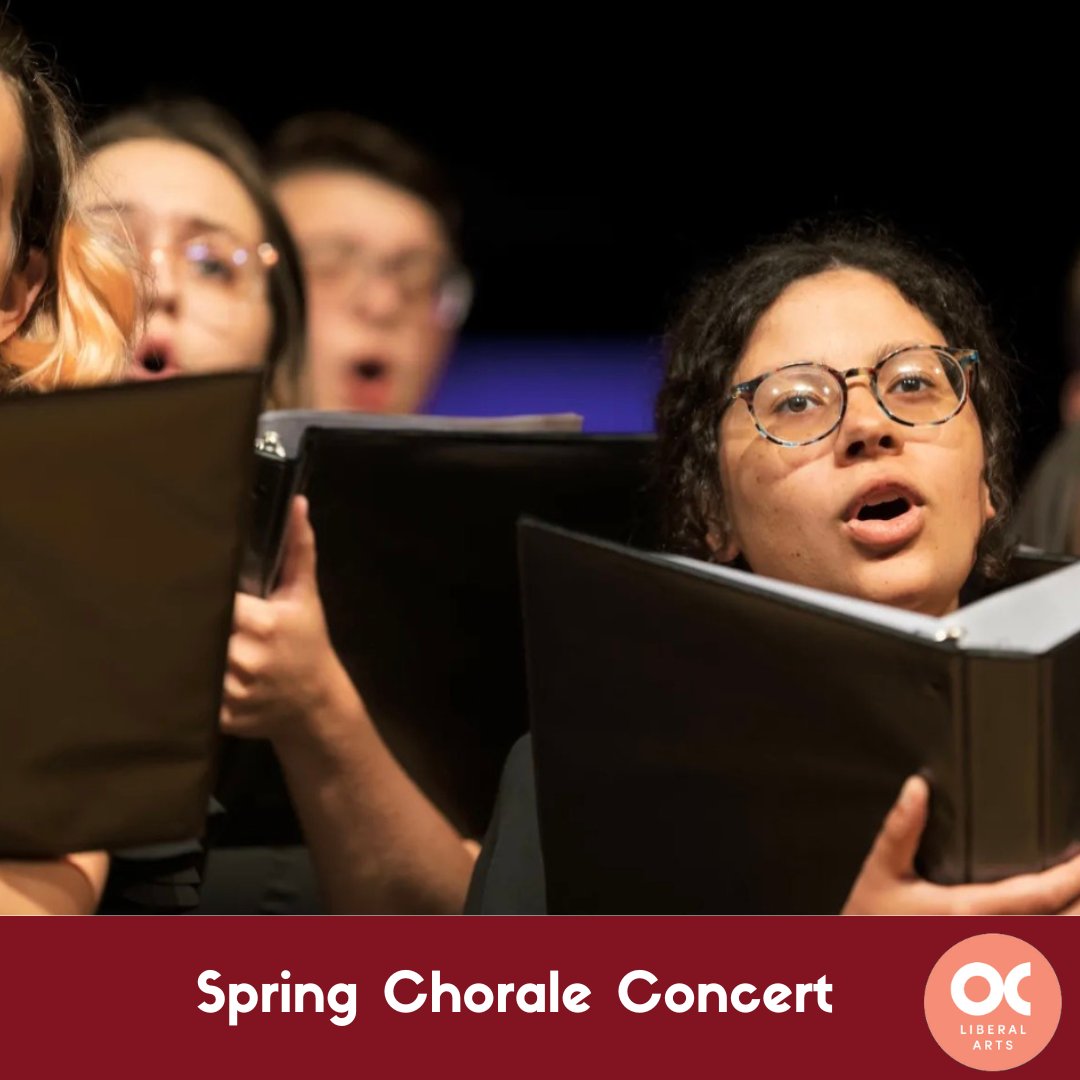 OC_CoLA's tweet photo. Join us for the Music Dept’s free spring Choral concert on April 9 at 7 p.m. in Adams Recital Hall. Experience an evening of inspiring music performed by OC’s talented choral ensembles. We look forward to seeing you there! https://t.co/CIi2e0lxFR