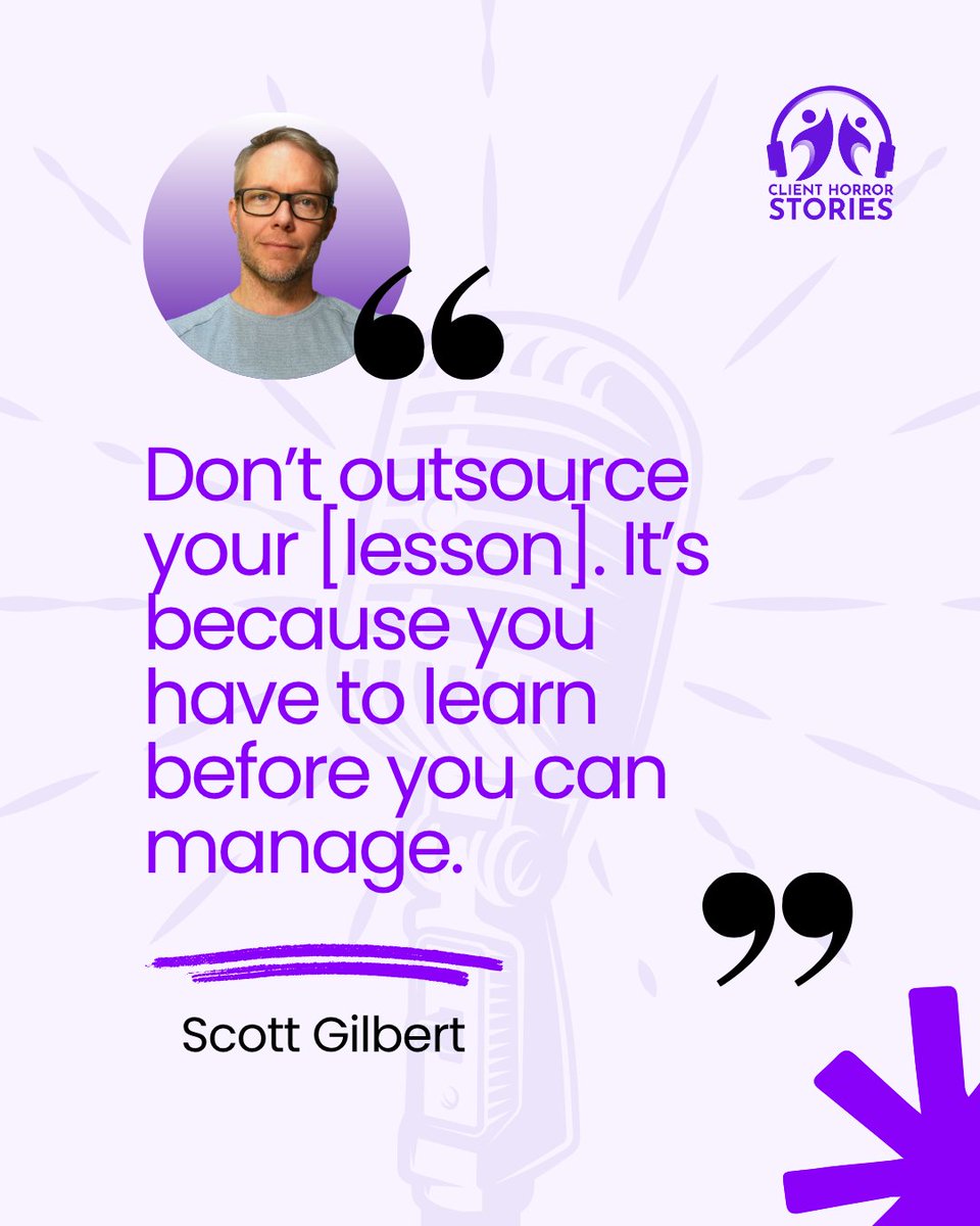 ClientHorrorS's tweet photo. 🎬 An awesome quote from an awesome guest!

🎬 Be inspired by one of our latest episode's guest "That time when a marketing agency shuts down your business just by using the wrong credit card… (with Scott Gilbert)"

#clientmanagement #managingup #clienthorrorstories #podcaster https://t.co/0mgKtOYjxu