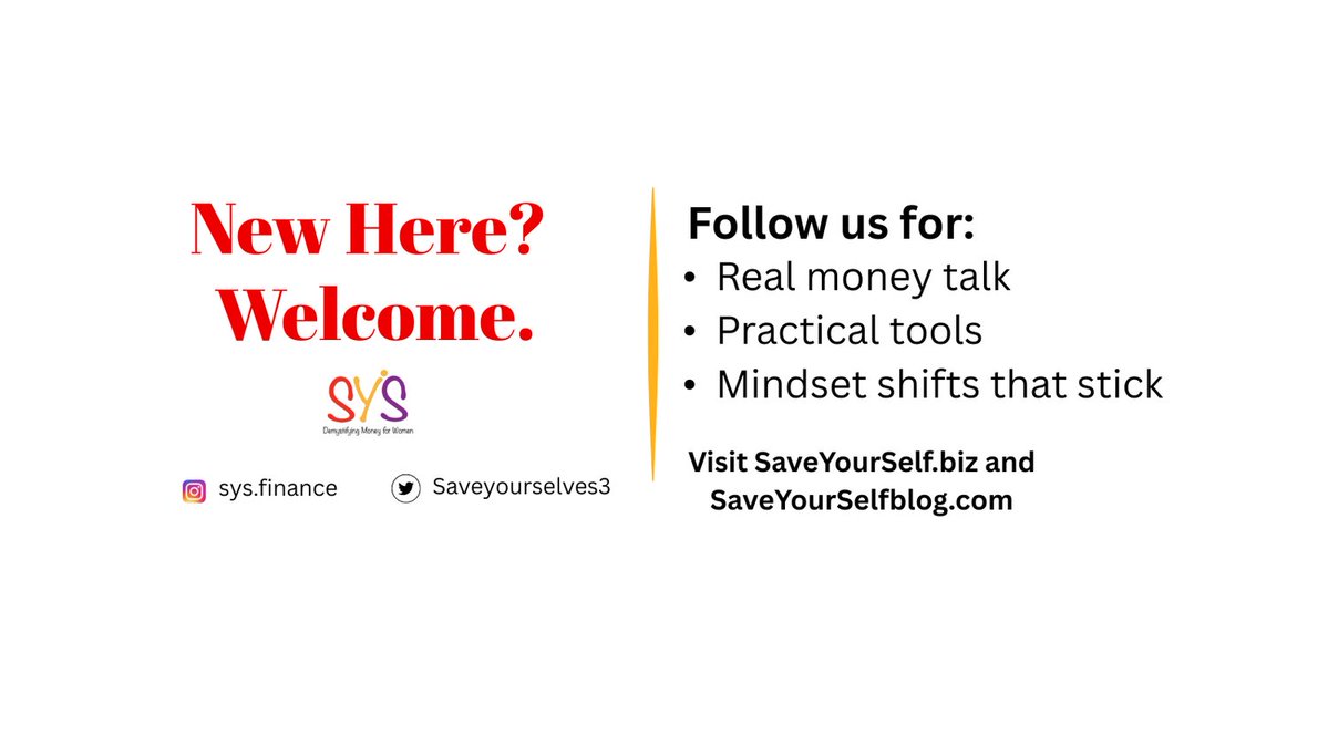 Saveyourselves3's tweet image. New Here? Welcome.

SaveYourSelf helps women demystify money—without shame or overwhelm. Follow us for real money talk + practical tools.

Visit SaveYourSelf.biz or SaveYourSelfblog.com
IG: @sys.finance X: @saveyourselves3

#SaveYourSelf #FinancialLiteracy