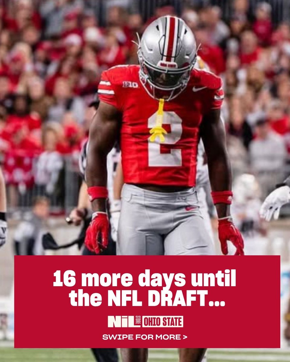 TheNILStore's tweet photo. 16 days until the draft…. 

How many Buckeyes do you think get drafted?? 

🌰🌰🌰🌰 https://t.co/guAABsPiGW