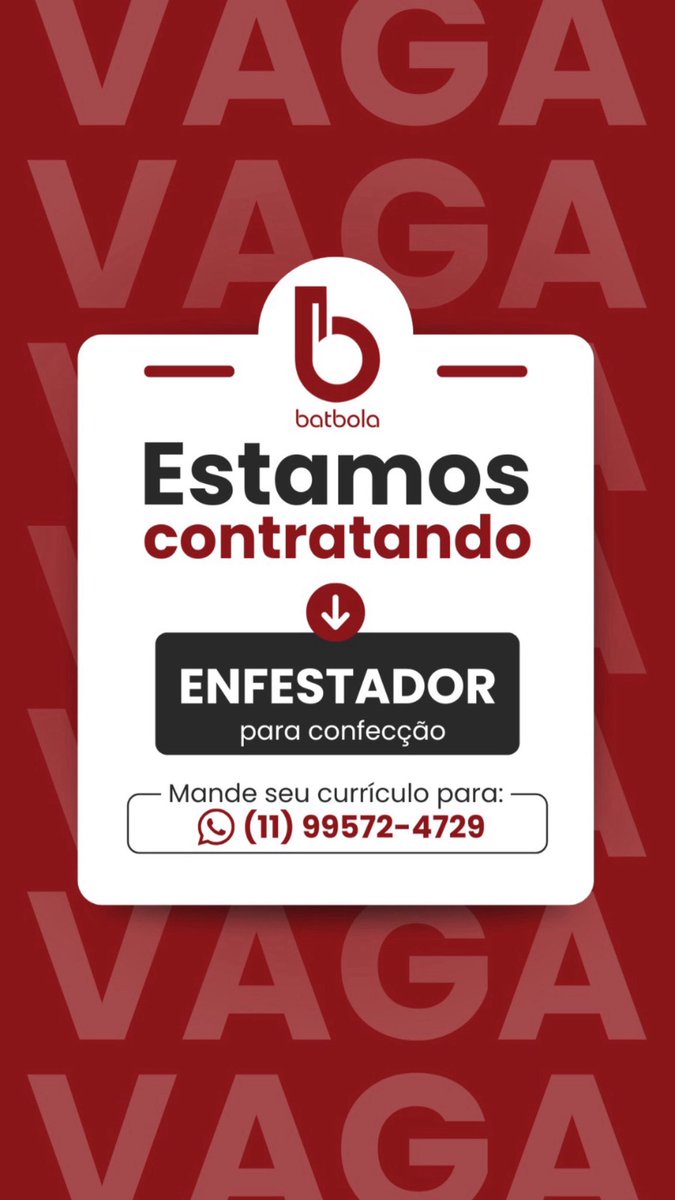 Batbola_'s tweet photo. Estamos contratando https://t.co/an5M22zjSH
