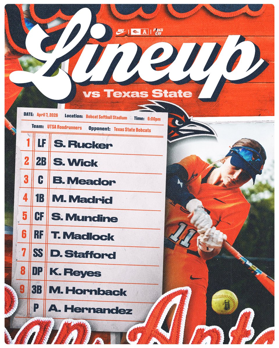 UTSASoftball's tweet image. Here we go!

#BirdsUp 🤙 | #LetsGo210 | #PluckEm 🪶