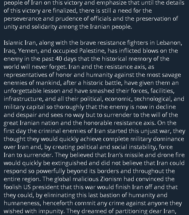 CaitSyfrett's tweet photo. @VaushV 
IRGC Official Statement Via Telegram https://t.co/hxknCyhd8I