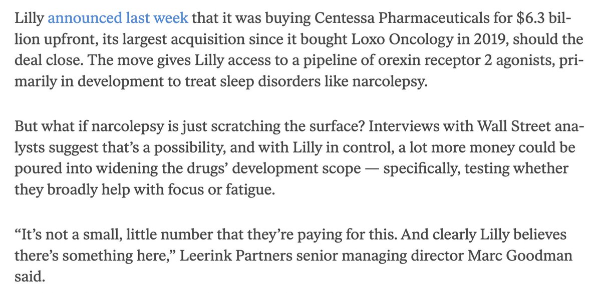 One gets the sense that modern technology can be a cycle of manufacturing problems and solutions: big tobacco created the need for Keytruda, big food the need for GLPs, and big tech the need for stimulants/anti-depressants (and now Lilly's Orexin push). Obviously there's a lot of