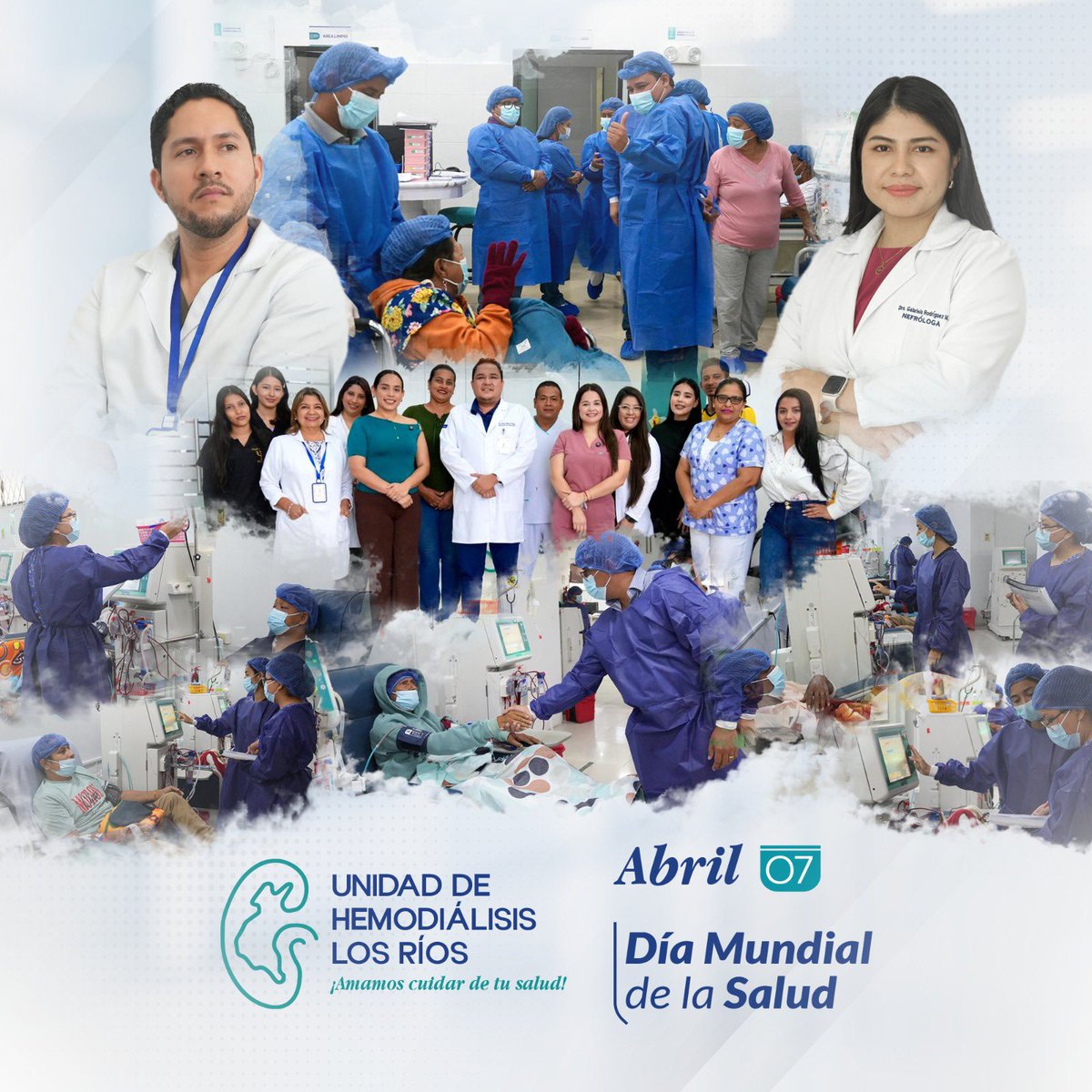 DialRiosEc's tweet photo. El Día Mundial de la Salud un recordatorio de la importancia de priorizar nuestra salud y desde la Unidad de Hemodiálisis, nos esforzamos por brindar atención integral a pacientes, no solo tratando su enfermedad renal, sino también apoyando su bienestar emocional y social. https://t.co/aVfWQ2o9d2
