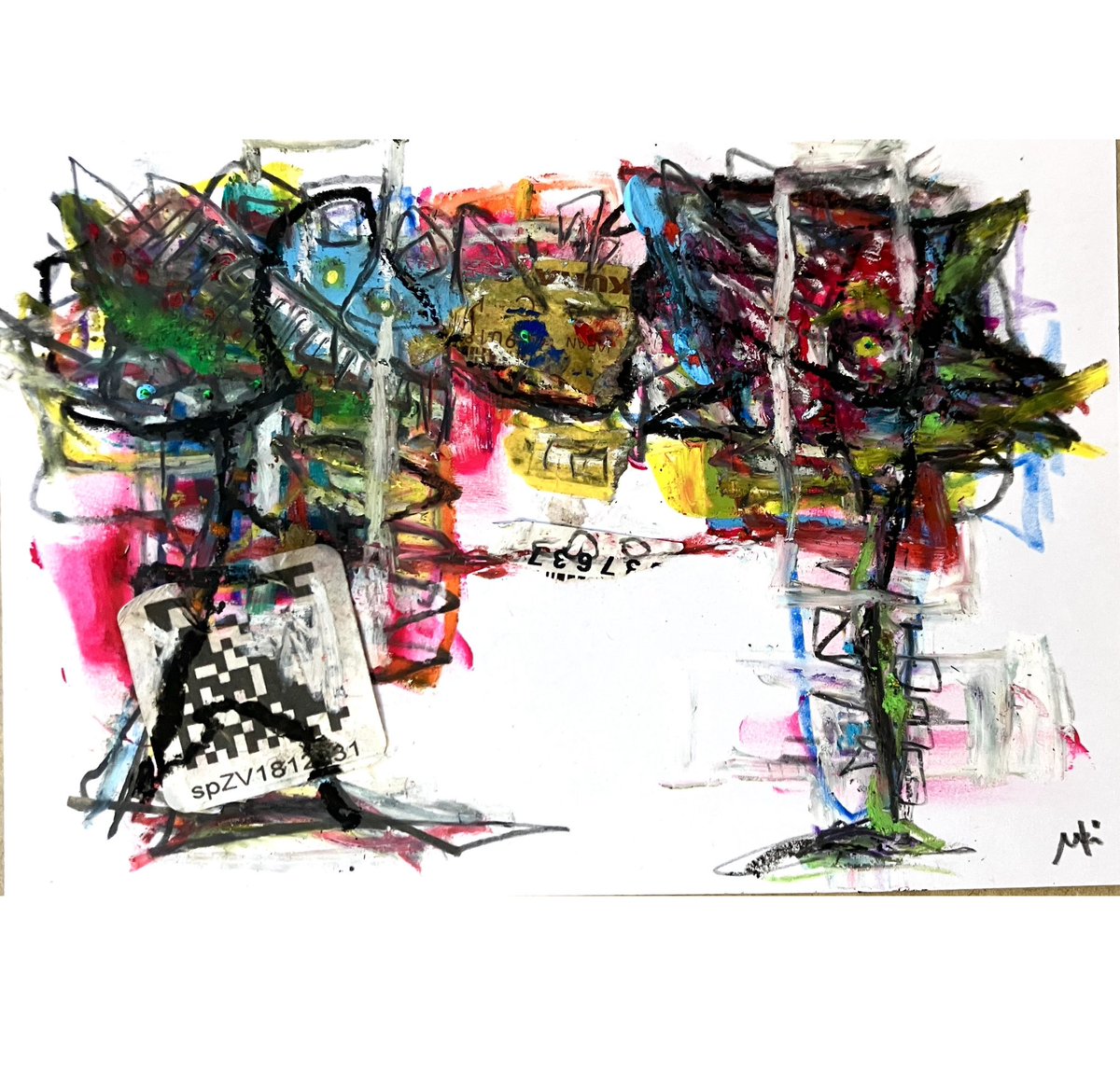 maki_hon's tweet image. お絵描きです^ ^

#abstract #collage #お絵描き