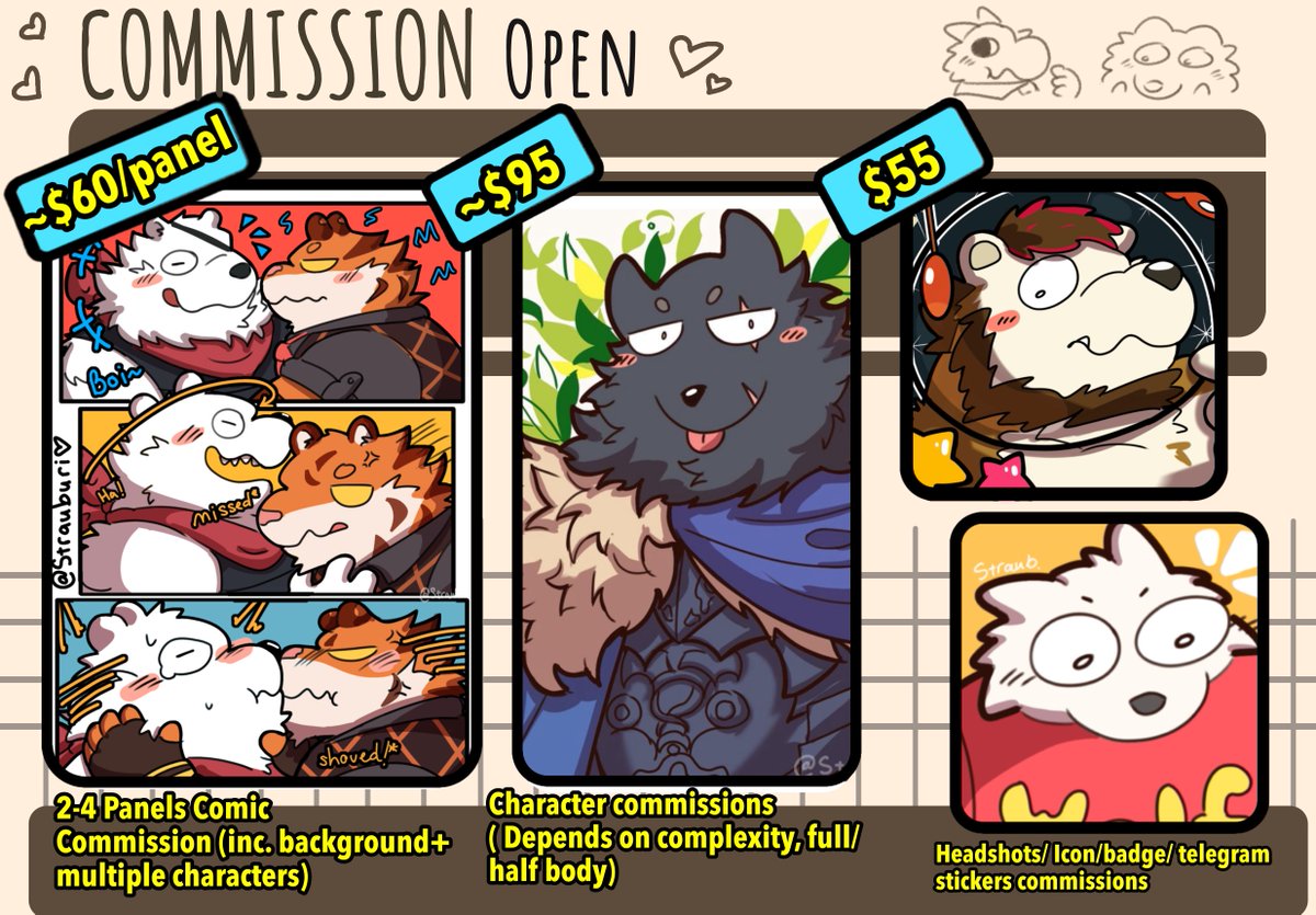 Hello everyone! C0mmisi0ns are now 0PEN!
You can apply using the form below:
 forms.gle/cGg1sb1xT54NT8…
Please note that this is not first come, first served — commission slots will be selected at random.
Thank you so much for your support uwu!!