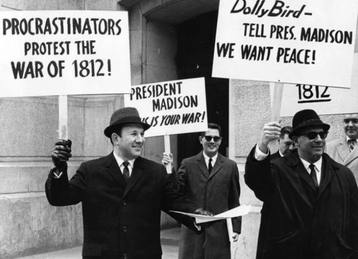EchoesofEmpire_'s tweet image. The Procrastinators Club of America protesting against Former President James Madison and the War of 1812. Philadelphia, 9 March 1966.