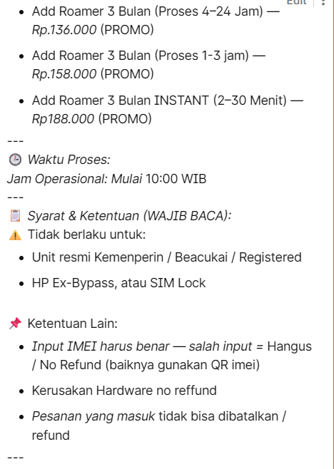 #zonauang
unblock  imei 3 bulan 
dm:s.id/sungwhatsapp