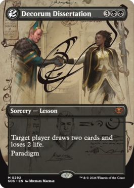 Paradigm is a may every turn, so no real downside... Other than spending 5 mana upfront. More previews at mtgpreviews.com/SOS

Source: instagram.com/mtg_baron_ttv/…
🎨: <a href="/milapesic8/">Mila Pesic</a>