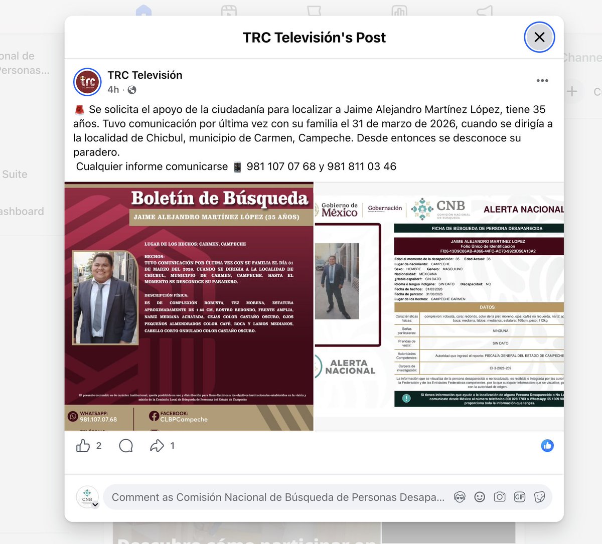 Comisión Nal. de Búsqueda Mx tweet media